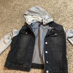 hooded jean jacket